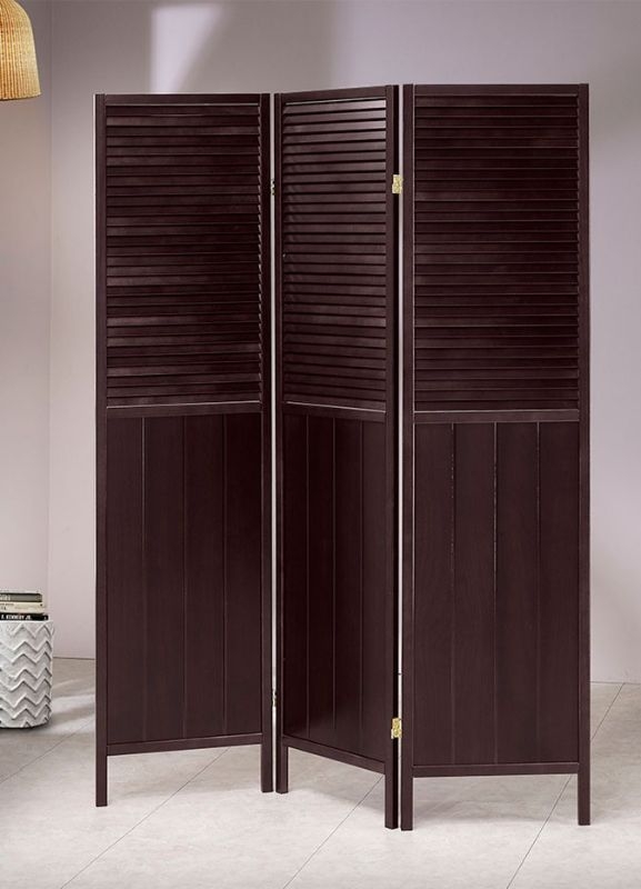 Louvered Shutter Privacy Screen 3 Panel Folding Partition