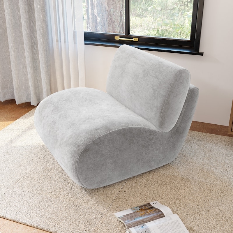Low Back Upholstered Swivel Accent Chair - Navy Blue