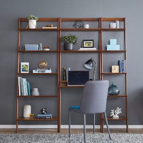 Low Bookcase Splayed Legs Warm Wood Entryway Console