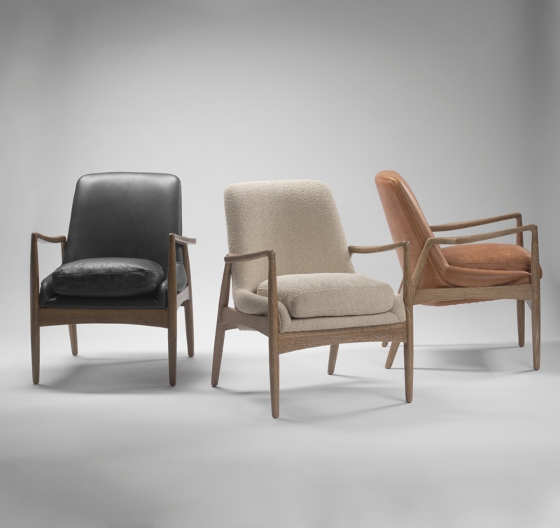 Low Profile Accent Chair, Angled Frame, Dark Brown Leather-Like
