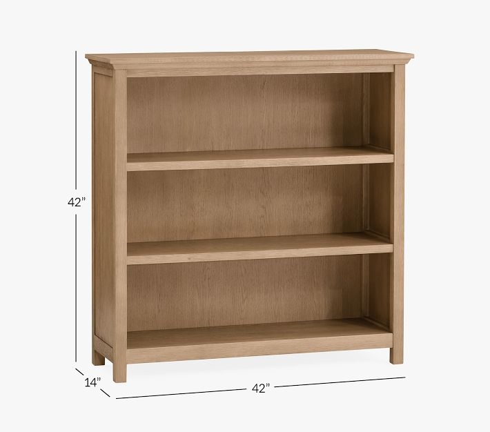 Low Profile Bookcase Weathered Finish Coastal Style