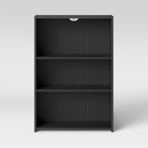 Matte Black Bookcase Adjustable Shelves Modern Storage
