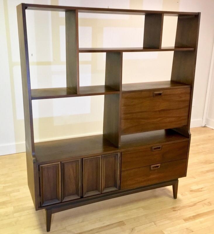 MCM Display Shelving Unit With Sculpted Door Panels