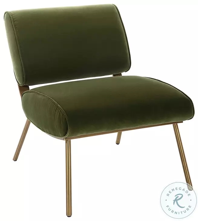 Mid-Century Accent Chair, Curved Back & Tapered Wood Legs