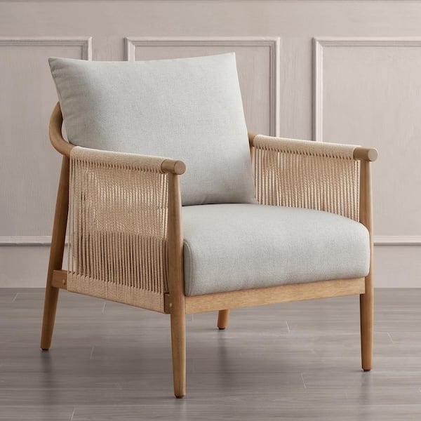 Mid-Century Modern Accent Chair with Open Frame and Tapered Legs