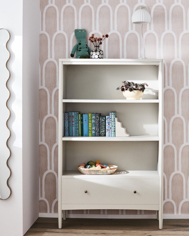 Mid-Century Modern Bookcase in Olive Green with Tapered Legs