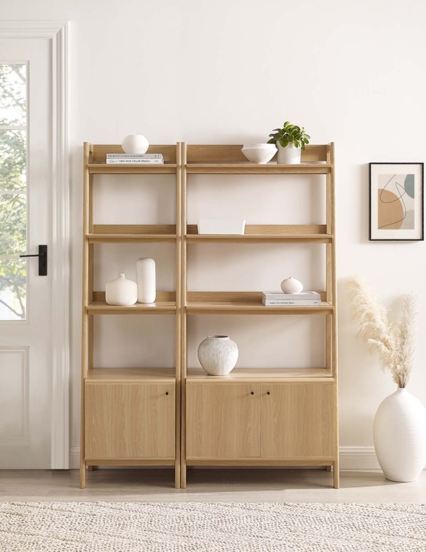 Mid-Century Modern Bookcase Set featuring Splayed Legs