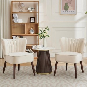 Mid-Century Modern Wingback Chair Set in Light Blue with Tapered Legs