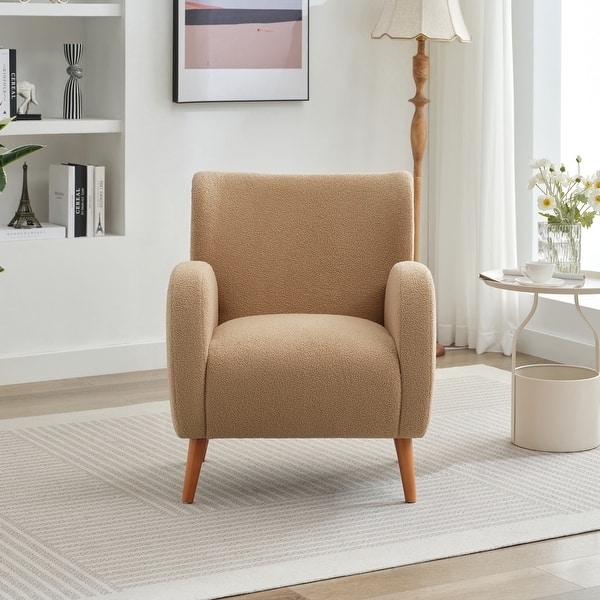 Mid-Century Wingback Accent Chair with Vertical Tufting and Splayed Legs