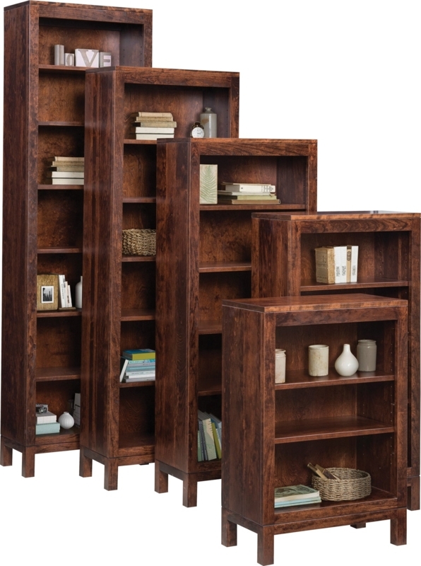 Mid-Century Wood Bookcase with Mitered Corners and Peg Legs