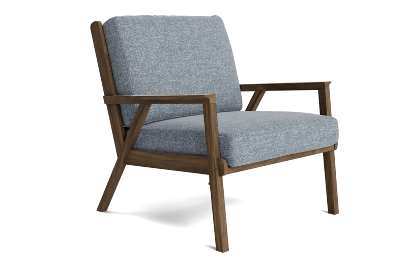 Minimalist Accent Chair with Maple Toned Legs and Organic Silhouette