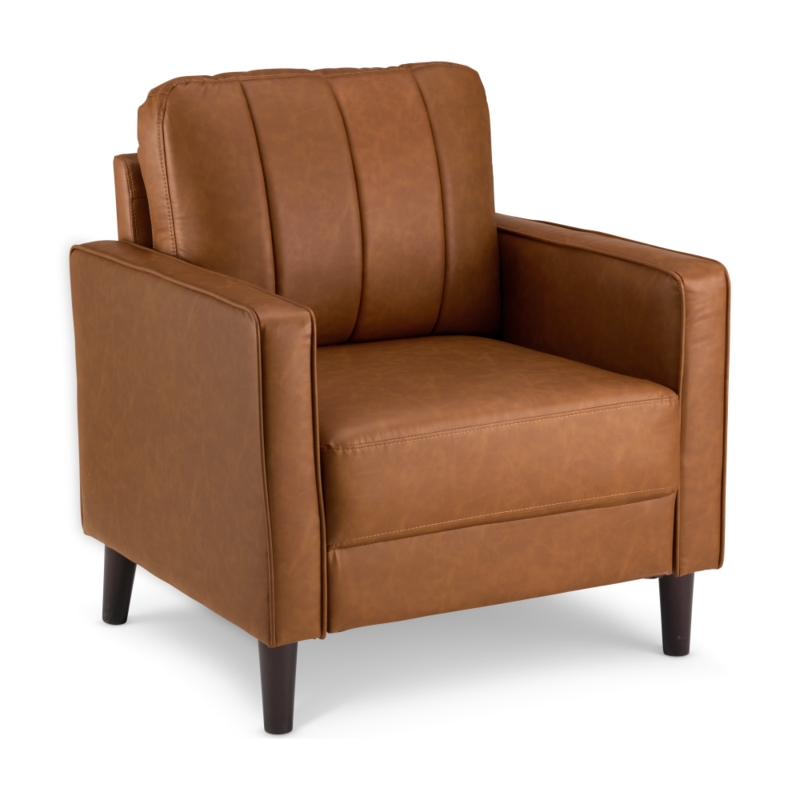 Minimalist Accent Chair with Wraparound Back and Splayed Metal Legs