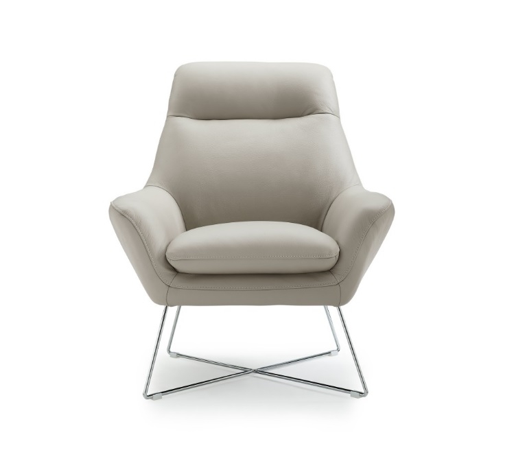 Minimalist Cantilever Accent Chair with Polished Chrome Metal Frame