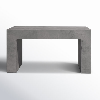 Minimalist Concrete Outdoor Bench with Seamless Waterfall Edge