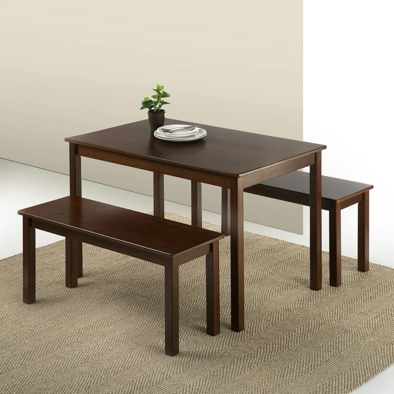 Minimalist Espresso Dining Bench Set for Small Spaces
