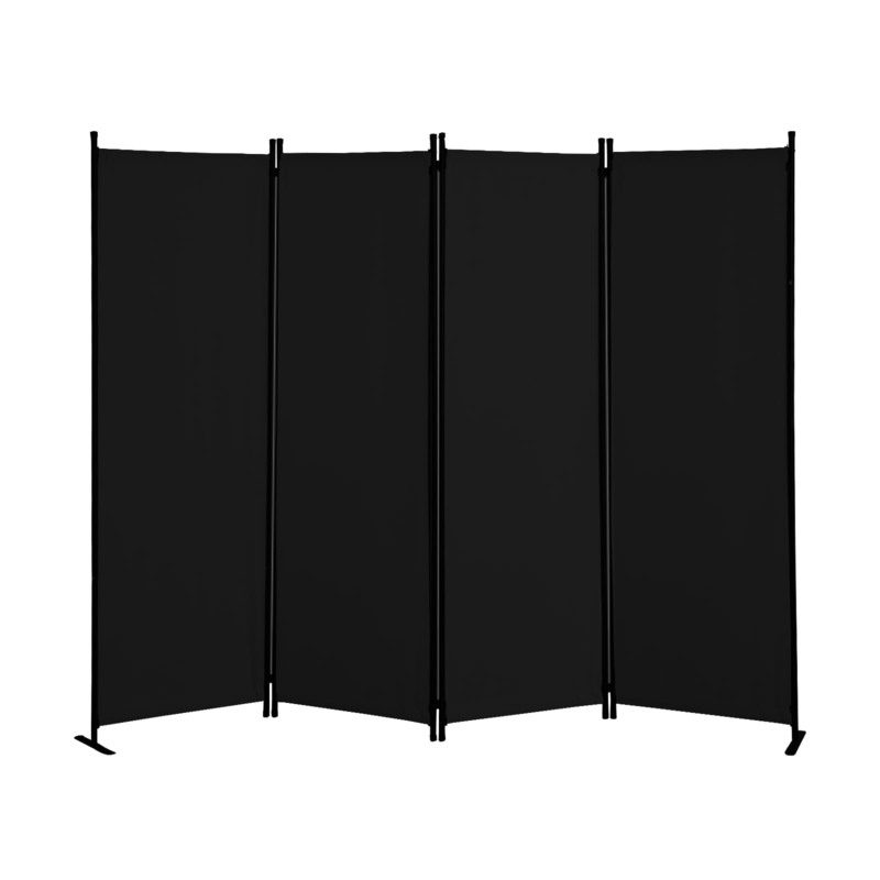 Minimalist Folding Room Divider Four Panel Matte Fabric Partition