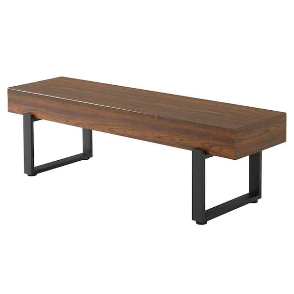 Minimalist Industrial Entryway Bench with Metal Sled Legs