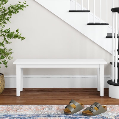 Minimalist Light Wood Bench Cross Bracing Square Legs