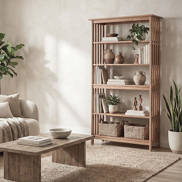 Minimalist Scandinavian Bookcase with Slim Open Frame