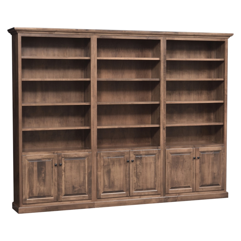 Mission Style Bookcase Triple Wide Mission Style Library Shelving
