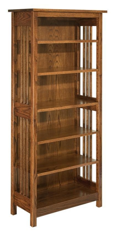 Mission Style Slatted Sides Bookcase, Wood