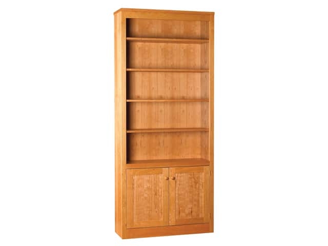 Mission Style Wood Bookcase Slatted Sides Five Tiers