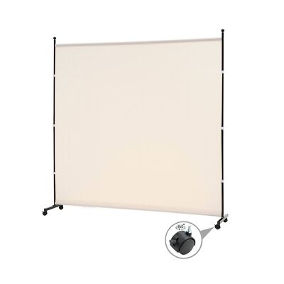 Mobile Cream Room Divider Swivel Casters Single Panel Privacy Screen