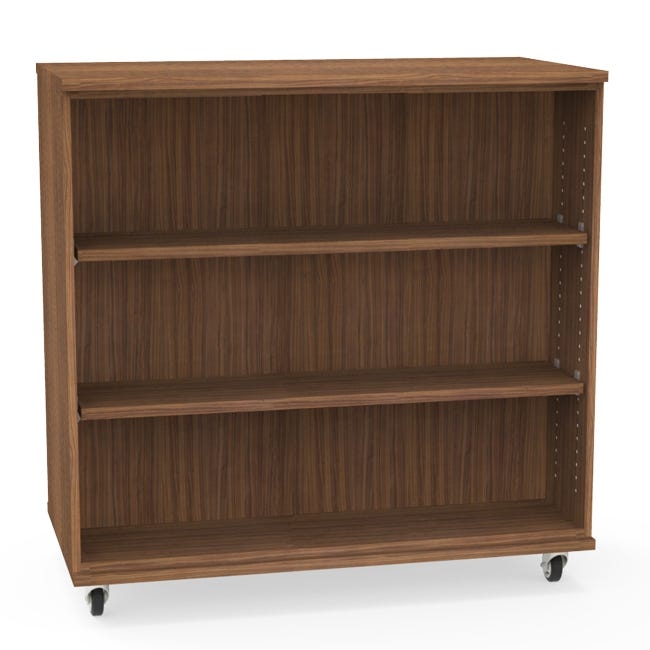Mobile Low Profile Bookcase, Locking Casters