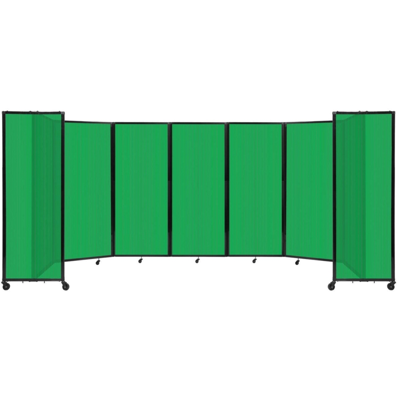 Mobile Partition Translucent Fluted Polycarbonate Emerald