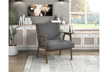 Modern Accent Chair featuring Dark Wood Frame and Slanted Legs