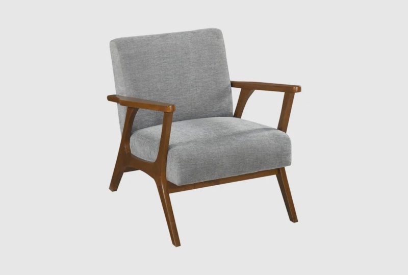 Modern Accent Chair featuring X-Stretcher Base and Track Arms