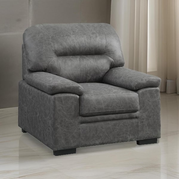 Modern Armchair with Pillow Top Armrests and Flared Base