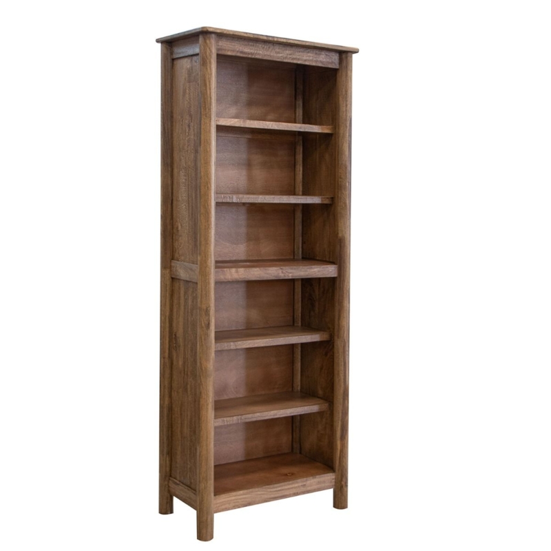 Modern Asymmetrical Bookcase with Geometric Side Cutouts