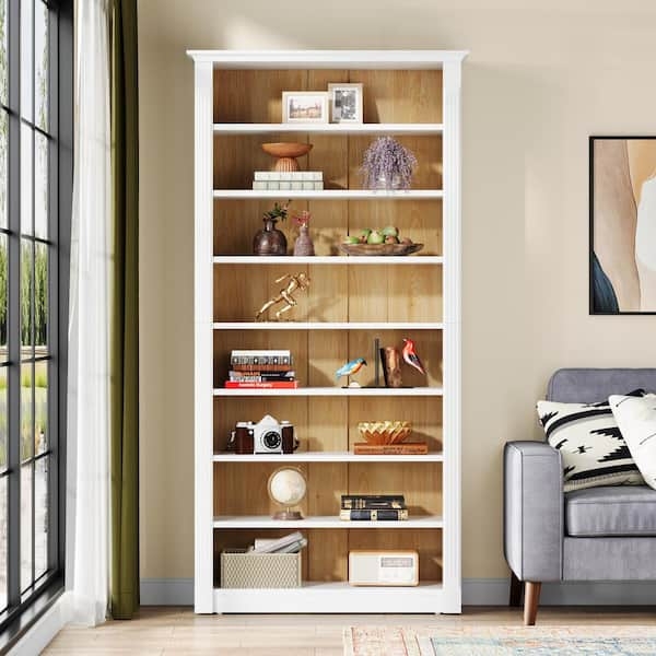Modern Bookcase Asymmetrical Shelving White Geometric Bookcase
