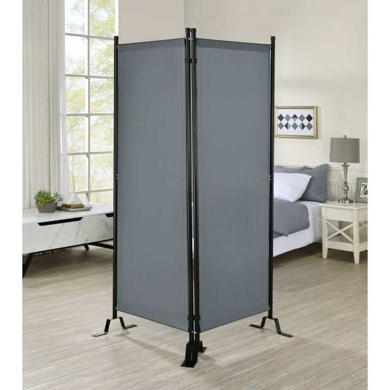 Modern Charcoal Gray Room Divider with Wide Stabilizing Feet