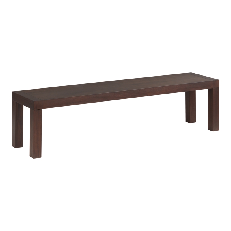 Modern Espresso Dining Bench with Thick Square Legs