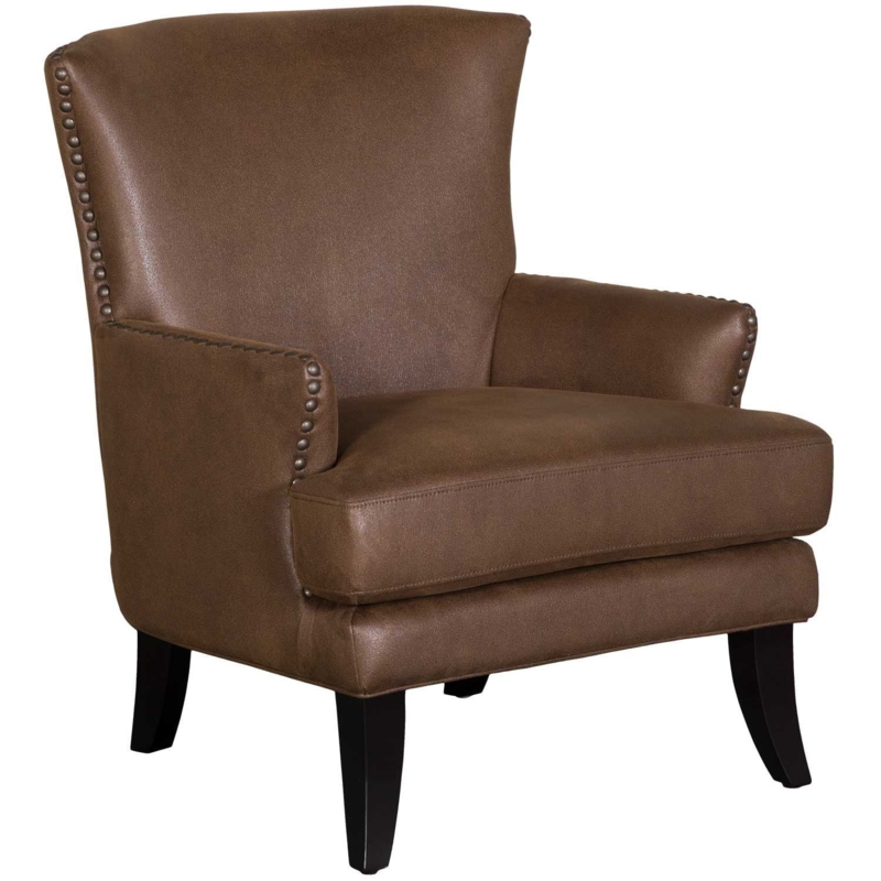 Modern Espresso Slipper Chair Armless Curved Back Leather Like