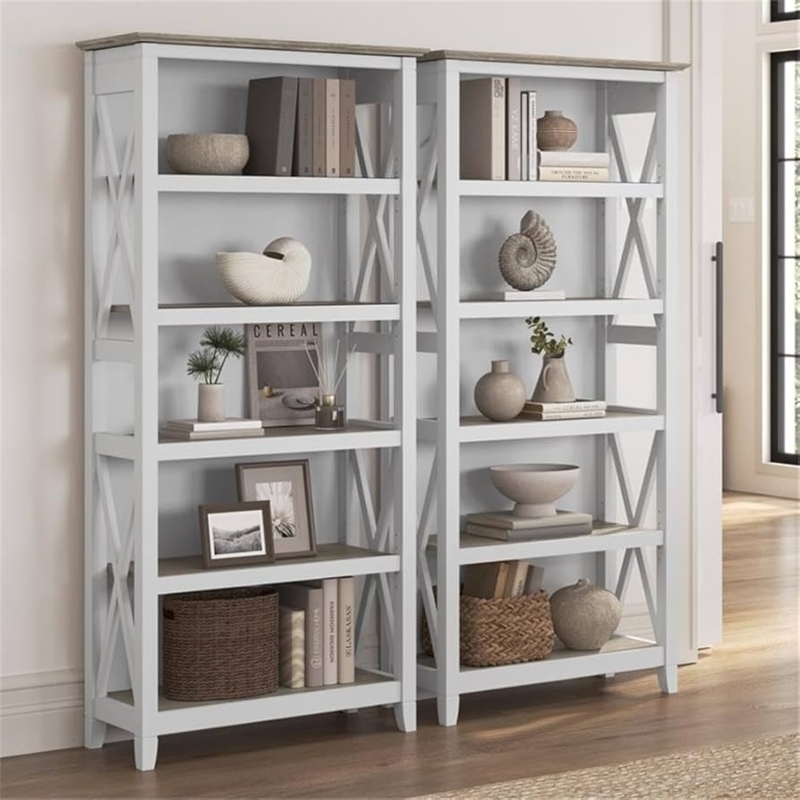 Modern Farmhouse Bookcase with Shiplap and X Frame Sides