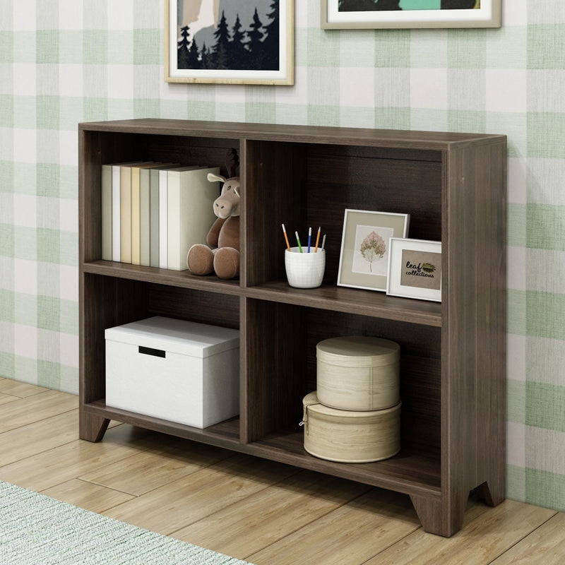 Modern Farmhouse Bookcase with Whitewash X-Frame Sides