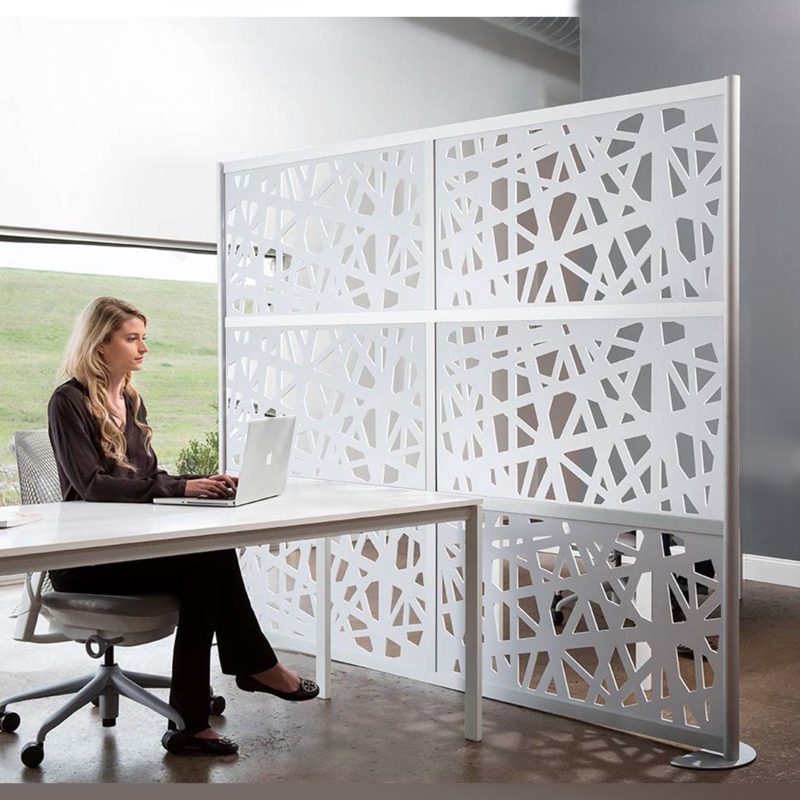 Modern Office Partition Large Scale Webbed Geometric Design Screen