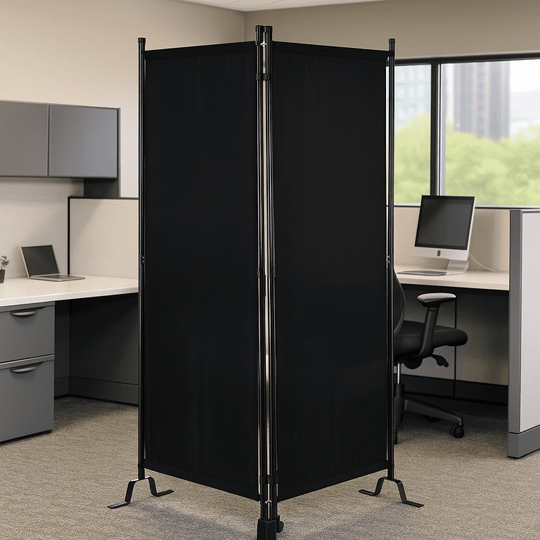 Modern Office Privacy Screen, Wide Stabilizer Feet, Matte Finish