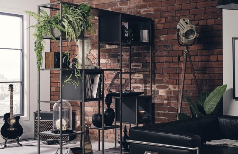 Modular Metal Shelving Room Divider for Open Concept Lofts