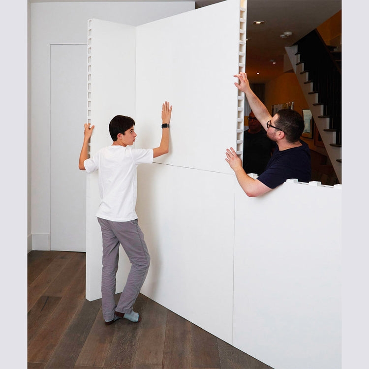 Modular Room Divider Partition White Interlocking Panels Thick Profile