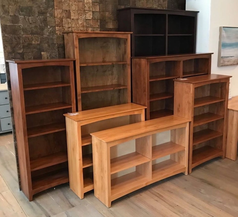 Modular Wood Bookcase Wall Set with Classic Crown Molding
