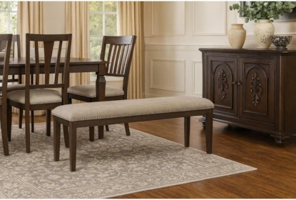 Nailhead Trim Backless Dining Bench with Padded Seat