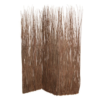 Natural Branch Room Divider Crafted from Vertical Twig Bundles
