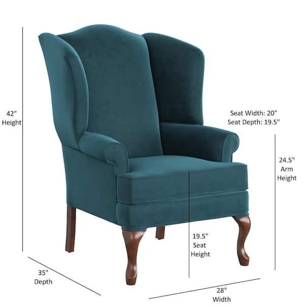 Ocean Blue Wingback Accent Chair with Button Tufting Details