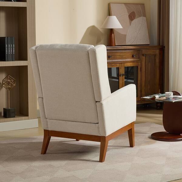 Off-White Barrel Accent Chair with Gold Toned Metal Legs