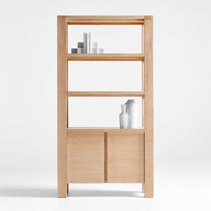 Open-Back Bookcase with Varied Rectangular Compartments