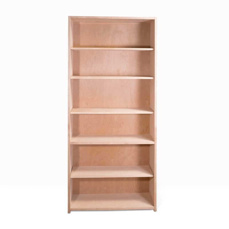 Open Bookcase Twin Set Crown Molding Honey Brown Traditional Library